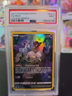 PSA 9 Mew GG10/GG70 Pokemon Sword Shield Crown Zenith - Image 1