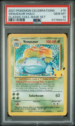 2021 Pokemon Celebrations Holo Venusaur #15 PSA 10 - Image 1