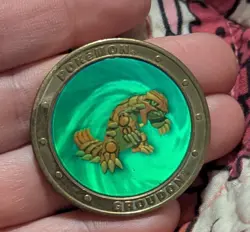 2003 Nintendo Pokemon Ruby Limited Edition GROUDON Holo Collector Coin - Image 1