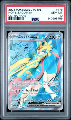 2025 POKEMON JTG EN-JOURNEY TOGETHER ULTRA RARE #176 HOP'S ZACIAN EX PSA 10 - Image 1