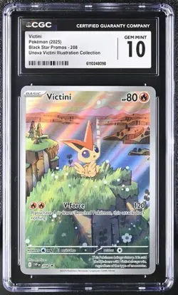 Pokemon 2025 Victini 208 Black Star Promo Unova Illustration Collection CGC 10 - Image 1