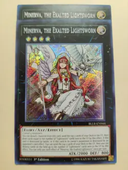 2x Yugioh! Minerva, The Exalted Lightsworn BLLR-EN044 Secret Rare 1st Edition LP - Image 1