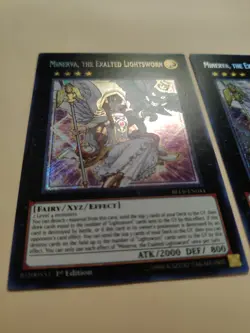 2x Yugioh! Minerva, The Exalted Lightsworn BLLR-EN044 Secret Rare 1st Edition LP - Image 2