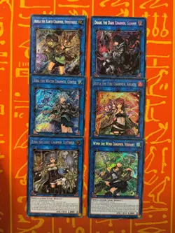 YUGIOH CHARMER CORE SET AUSSA/HIITA/LYNA/DHARC/WYNN/ERIA SECRET RARE RA03/RA04 - Image 1