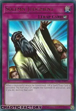 YUGIOH RA02-EN075 Solemn Judgment Ultra Rare 1st Edition NM - Image 1