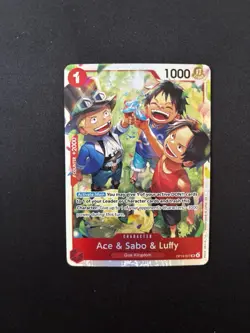 One Piece TCG - Ace & Sabo & Luffy Op13-007- SR Foil - Carrying On His Will - Image 1