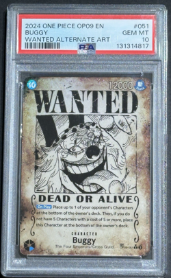 One Piece Buggy OP09 #051 SP Wanted Poster Alternative Art PSA 10 - Image 2
