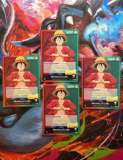 One Piece Card Game - X4 Monkey.D.Luffy (Demo Deck) OP01-003 L - NM - Image 1