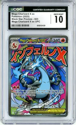 CGC GEM MINT 10 Pokemon TCG Mega Charizard X ex 023 Mega Evolution Promo Holo - Image 1