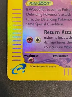 2003 Pokemon Wobbuffet 45/144 Skyridge Reverse Holo – Unplayed Mint - Image 3