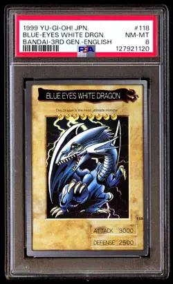 PSA 8 Blue Eyes White Dragon 118 English Bandai-3rd Generation Yu-gi-oh Japanese - Image 1