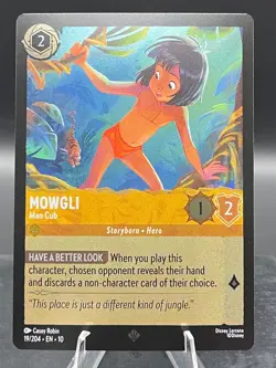 Disney Lorcana-Whispers in the Well-Mowgli - Man Cub-#19-Cold Foil Holo - Image 1