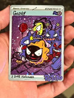 Pokemon TCG Gastly Illustration Rare IR Holo Card 177/162 1/1 Hand Draw DIY🌀🌀 - Image 1