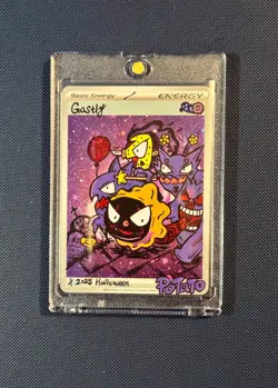 Pokemon TCG Gastly Illustration Rare IR Holo Card 177/162 1/1 Hand Draw DIY🌀🌀 - Image 3