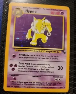 Pokemon TCG Hypno Fossil Holo Card 8/62 Unlimited Rare, Near Mint/Lp+ Condition - Image 1