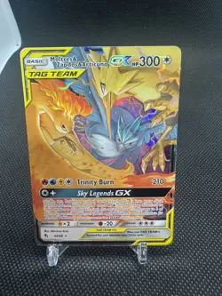 2019 Pokemon Hidden Fates MOLTRES ZAPDOS ARTICUNO GX Tag Team #44/68 Holo - Image 1