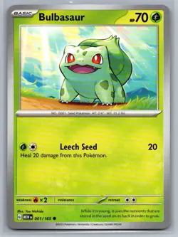 Bulbasaur 1/165 Scarlet & Violet 151 Common Pokemon TCG 2023 - Image 1