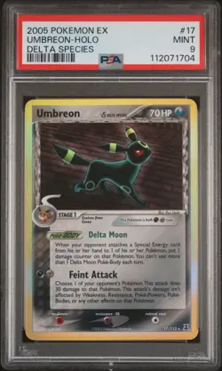 2005 POKEMON EX DELTA SPECIES #17 UMBREON-HOLO PSA 9 - Image 1