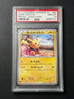 WARM PIKACHU PSA 10 2014 POKEMON JAPANESE XY #97 PROMO UNIQLO KIDS GEM MINT 7741 - Image 1