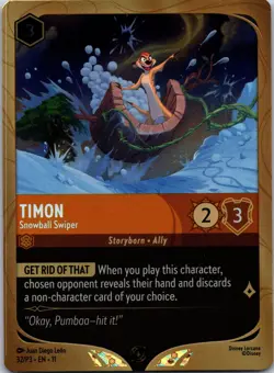 Disney Lorcana Timon - Snowball Swiper - Winterspell Promo Card Foil NM - Image 1