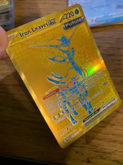 NM! Iron Leaves ex (176/131) Prismatic Evolutions Gold Hyper Rare Pokemon Card! - Image 3