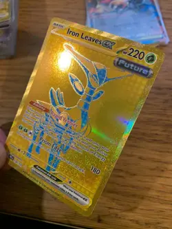 NM! Iron Leaves ex (176/131) Prismatic Evolutions Gold Hyper Rare Pokemon Card! - Image 4