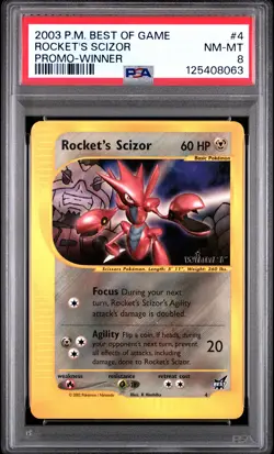 Rocket's Scizor 4/9 PSA 8 Winner Best Of Game Promo Pokemon Card - Image 1