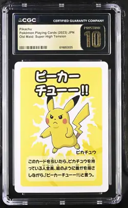 Pikachu CGC 10 Pristine 2023 Old Maid Pokemon Playing Cards Japanese - Image 1