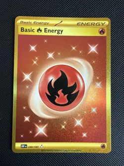 Pokemon Card Basic Fire Energy 230/197 Obsidian Flames SV03 Gold Ultra Rare Mint - Image 1
