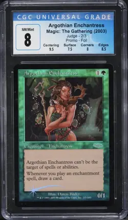 MTG 2003 English Argothian Enchantress NM Foil Promos: Judge Cgc 8 Graded Power - Image 1