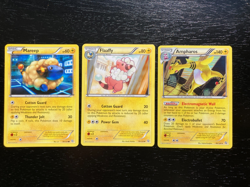3 Pokemon Dragons Exalted Holo Ampharos 40/124, Flaaffy 39/124 & Mareep NM - Image 1