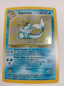 Pokemon Vaporeon Jungle Trading Card Holo Rare 12/64 Vintage TCG Collectable - Image 1