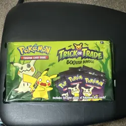 Pokemon Trick or Trade Booster Bundle Box 50 Mini Packs 2023 Pikachu Mimikyu - Image 1