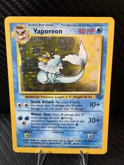 Vaporeon Holo 12/64 Jungle Set WOTC 1999 Pokemon Card LP - Image 1