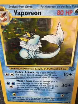 Vaporeon Holo 12/64 Jungle Set WOTC 1999 Pokemon Card LP - Image 2