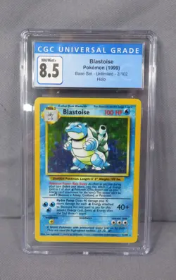 1999 Pokemon #2/102 Base Set Unlimited Holo Blastoise Card Graded CGC 8.5 NM/M+ - Image 1