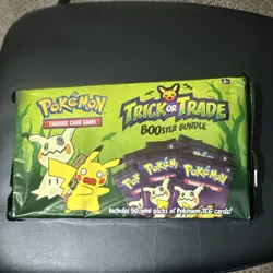 Pokemon Trick or Trade Booster Bundle Box 50 Mini Packs 2023 Pikachu Mimikyu - Image 1