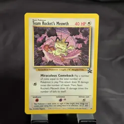 Pokemon TCG Team Rocket’s Meowth Black Star Promo 18 WotC 1999 Vintage Promo Car - Image 1