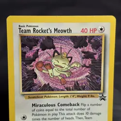 Pokemon TCG Team Rocket’s Meowth Black Star Promo 18 WotC 1999 Vintage Promo Car - Image 2