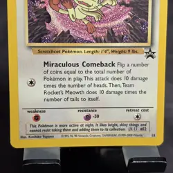 Pokemon TCG Team Rocket’s Meowth Black Star Promo 18 WotC 1999 Vintage Promo Car - Image 3