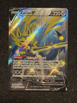 Zacian V SWSH292 Full Art Black Star Promo Pokemon Card NM - Image 1