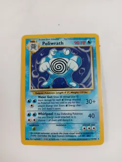 Pokemon Poliwrath Holo Rare Trading Card Base Set Unlimited 13/102 TCG Vintage - Image 1