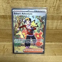 Pokemon TCG Destined Rivals Ethan's Adventure Full Art Trainer Card 236/182 SIR - Image 1