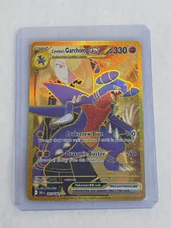 Pokemon Destined Rivals Cynthia's Garchomp EX Gold Hyper Rare Card 241/182 Mint - Image 1
