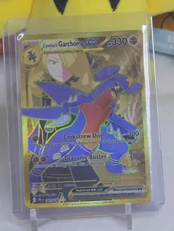 Pokemon Destined Rivals Cynthia's Garchomp EX Gold Hyper Rare Card 241/182 Mint - Image 2
