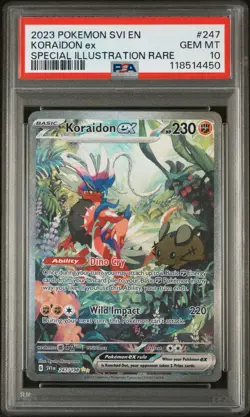 2023 POKEMON SCARLET & VIOLET SPECIAL ILLUSTRATION RARE KORAIDON EX PSA 10 - Image 1