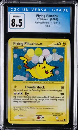 2009 POKEMON PLATINUM RISING RIVALS #113 FLYING PIKACHU-HOLO CGC 8.5 - Image 1