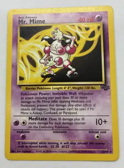 Pokemon TCG Jungle Set Mr. Mime 22/64 Non Holo Rare LP *read* - Image 1
