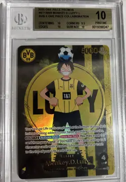 BGS 10 One Piece Monkey D Luffy BVB Borussia Dortmund Matchday Promo ST13-003 EN - Image 1