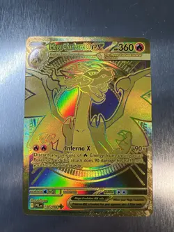 Mega Charizard X ex 130/094 Phantasmal Flames Gold Hyper Rare Pokemon Card - Image 1